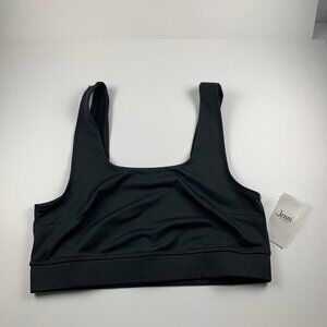 Jenni Womens Square-Neck Firm Support Black Stretch Pullover Bralette Size L NWT